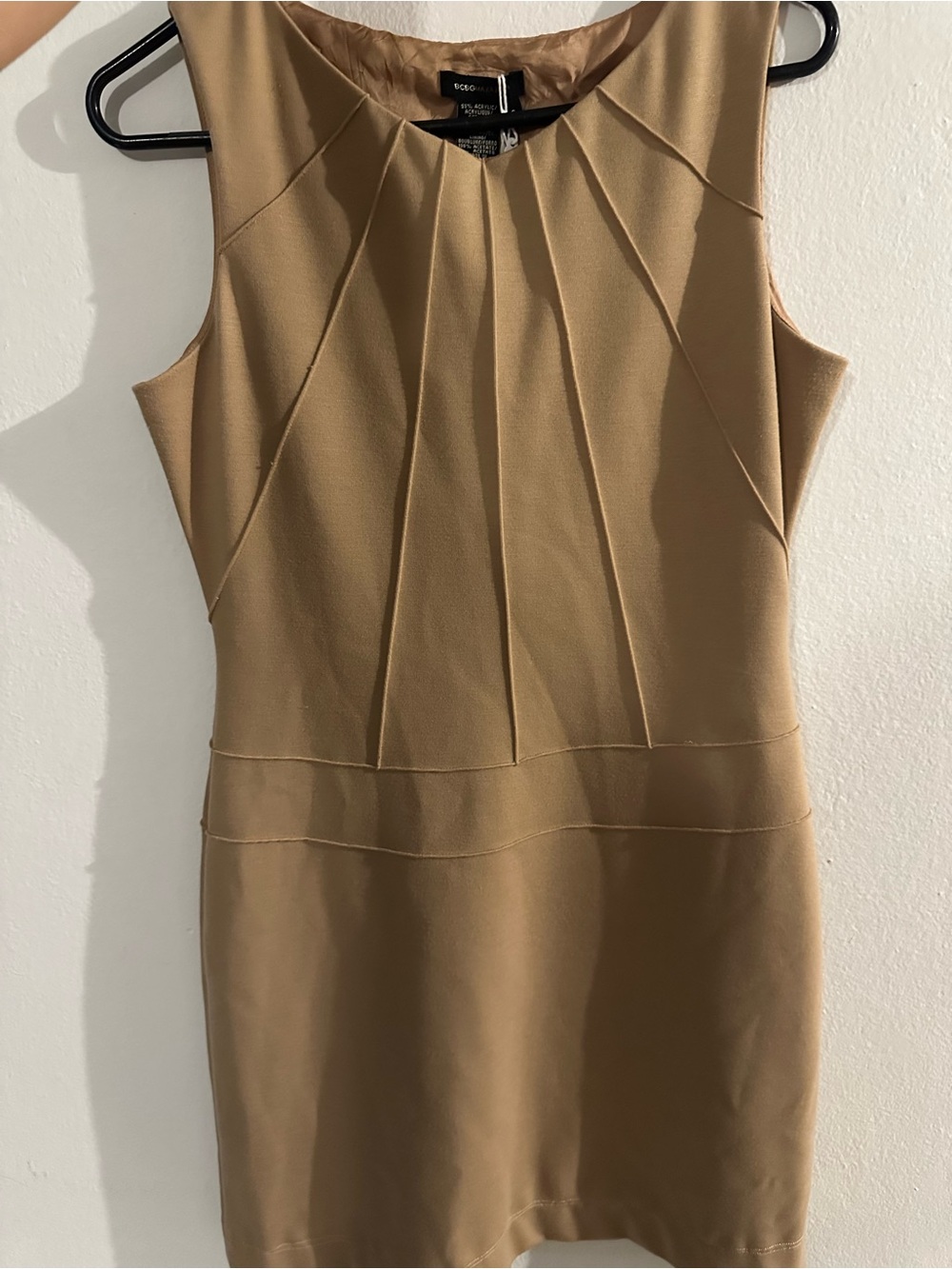 BCBGMAXZRIA Sleeveless Tan Sheath Dress size 8